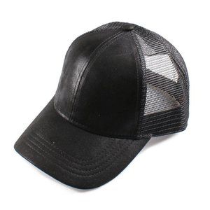 CC BA-1013 Metallic Shimmering Mesh Back Baseball Cap.